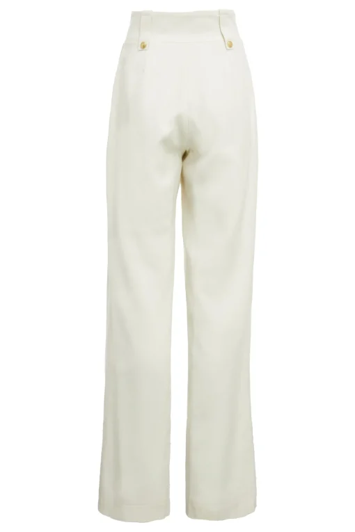 High Waisted Straight Trouser (Ivory)