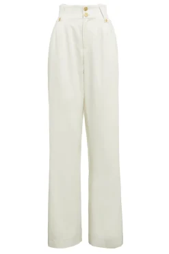 High Waisted Straight Trouser (Ivory)