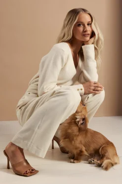 High Waisted Straight Trouser (Ivory)