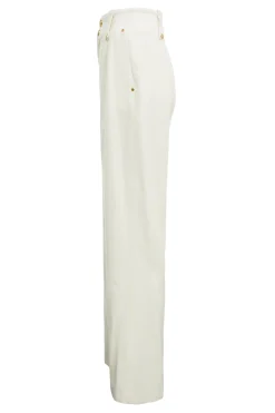 High Waisted Straight Trouser (Ivory)