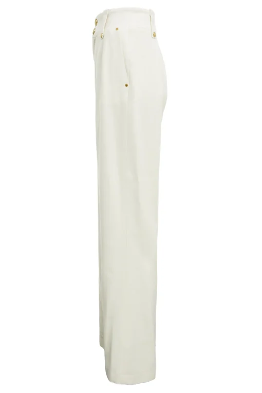 High Waisted Straight Trouser (Ivory)
