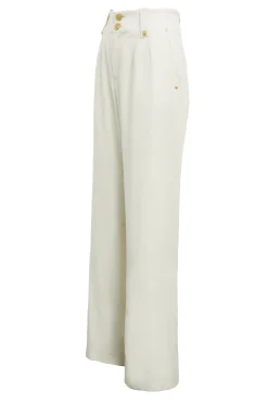 High Waisted Straight Trouser (Ivory)