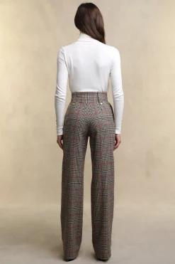 High Waisted Straight Trouser (Orange Windsor)