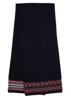 Jennifer Fairisle Scarf (Ink Navy)