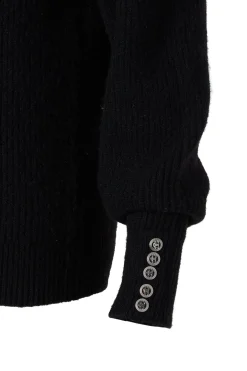 Kelsie Rib Embellished Roll Neck (Black)