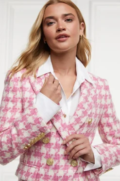 Knightsbridge Blazer (Pink Large Scale Houndstooth)