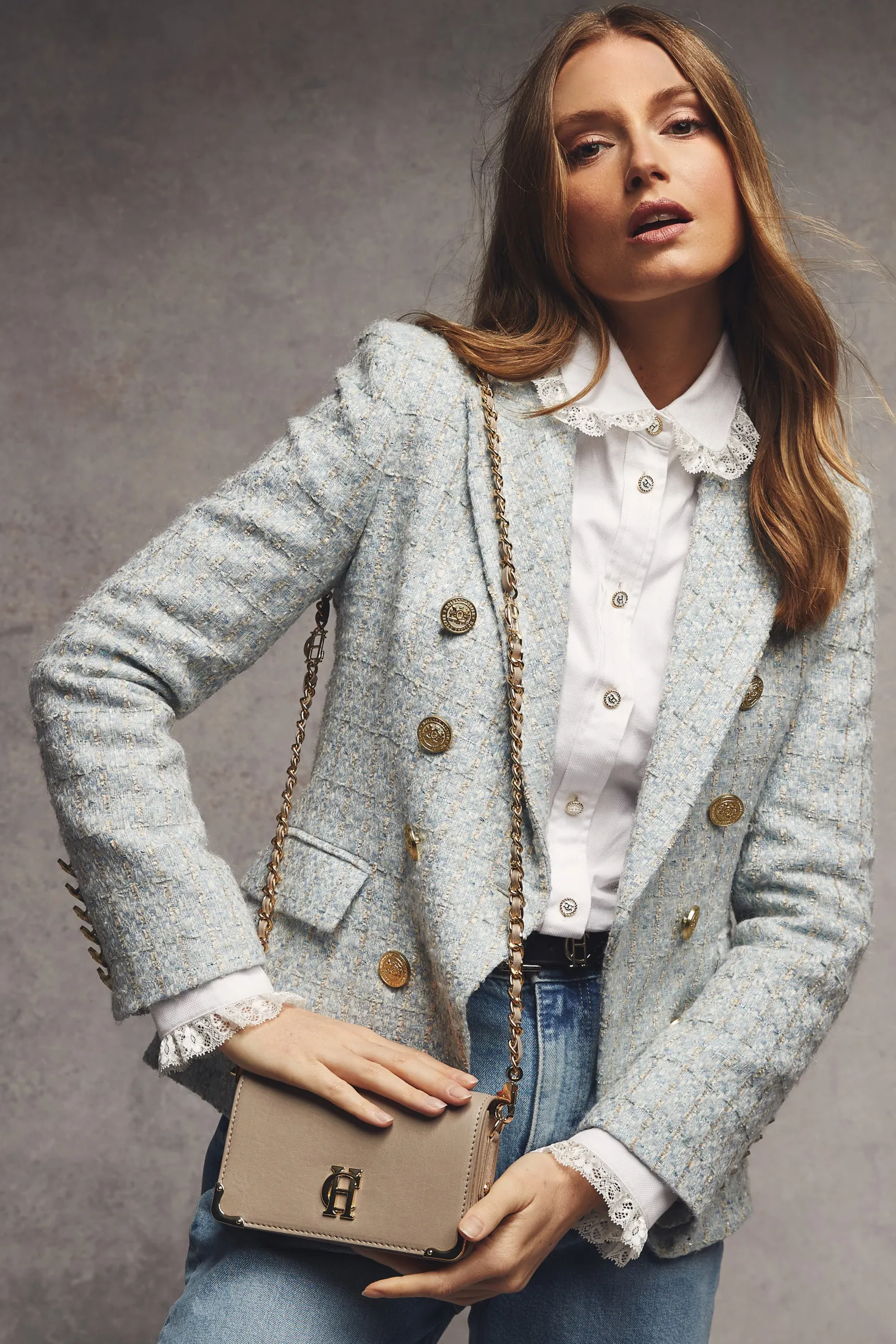 Knightsbridge Blazer (Sky Blue Boucle)
