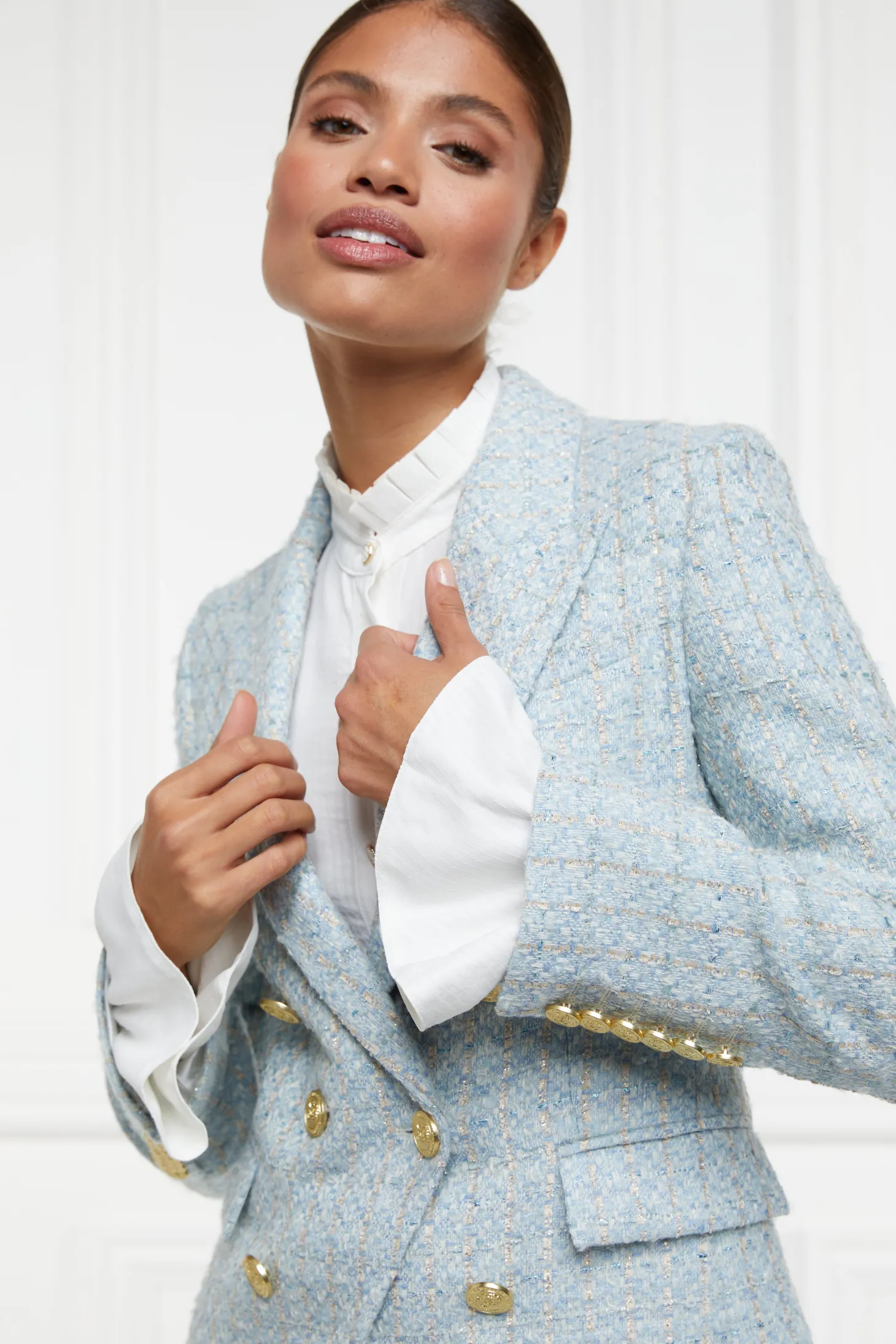 Knightsbridge Blazer (Sky Blue Boucle)