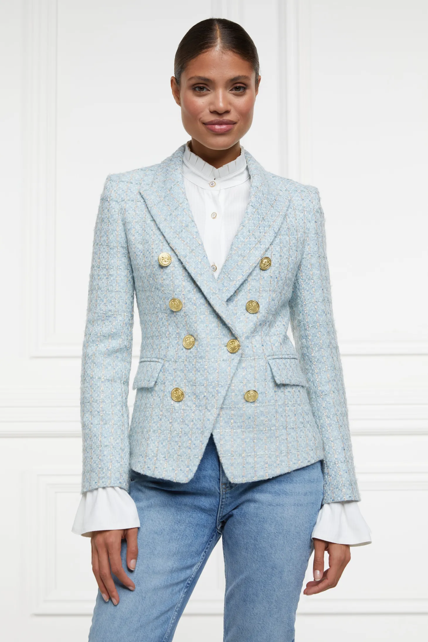 Knightsbridge Blazer (Sky Blue Boucle)