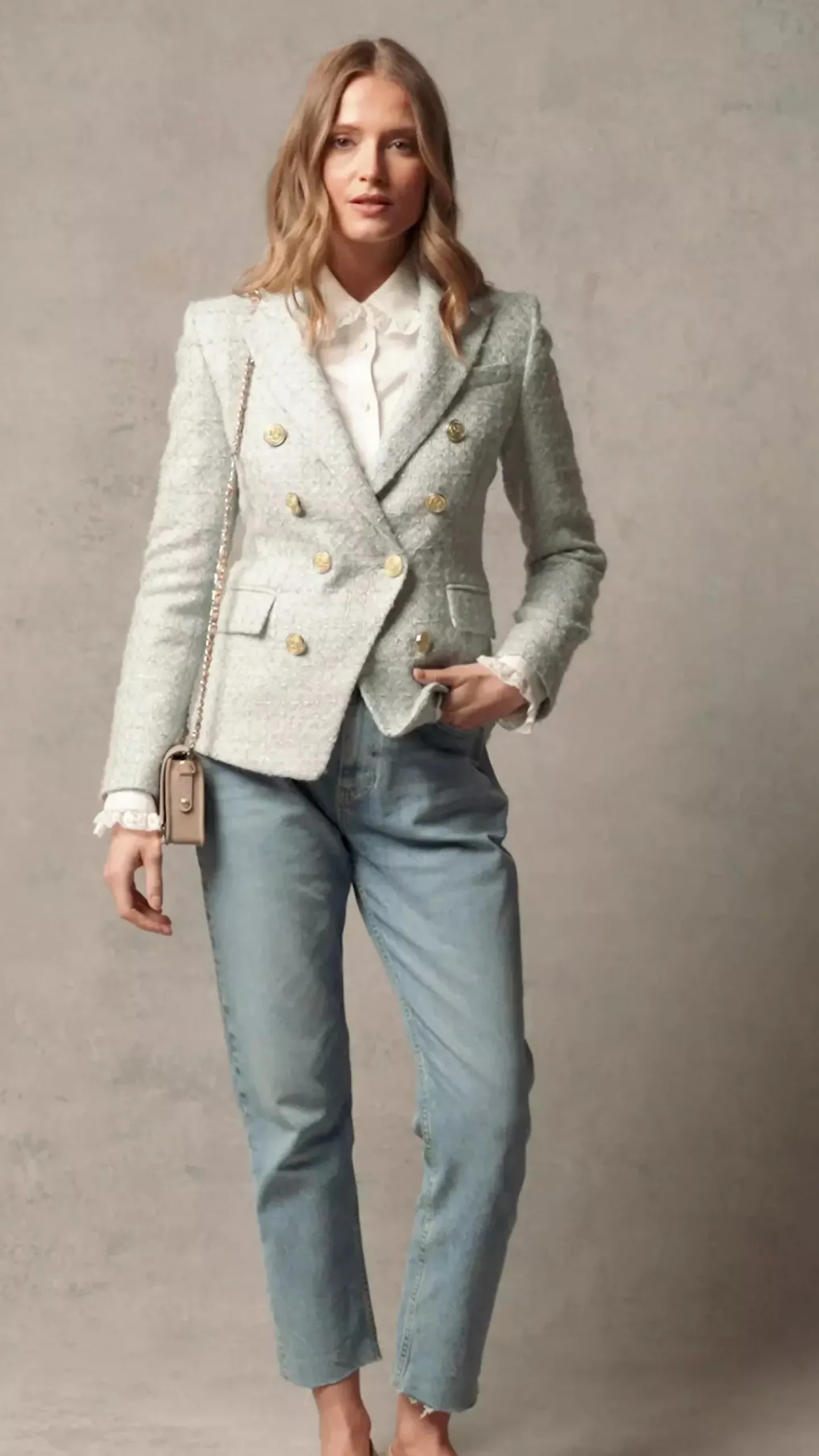 Knightsbridge Blazer (Sky Blue Boucle)