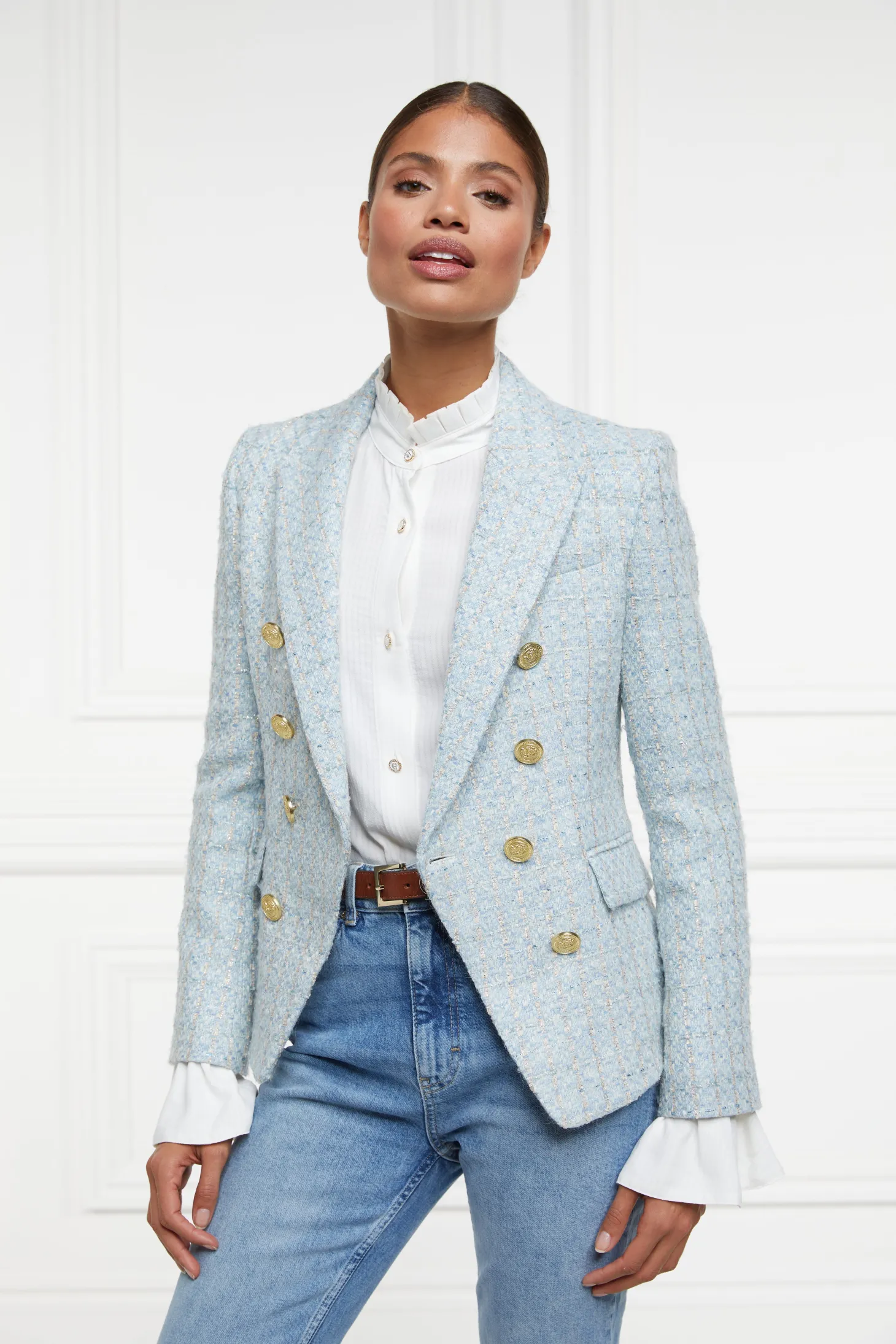 Knightsbridge Blazer (Sky Blue Boucle)