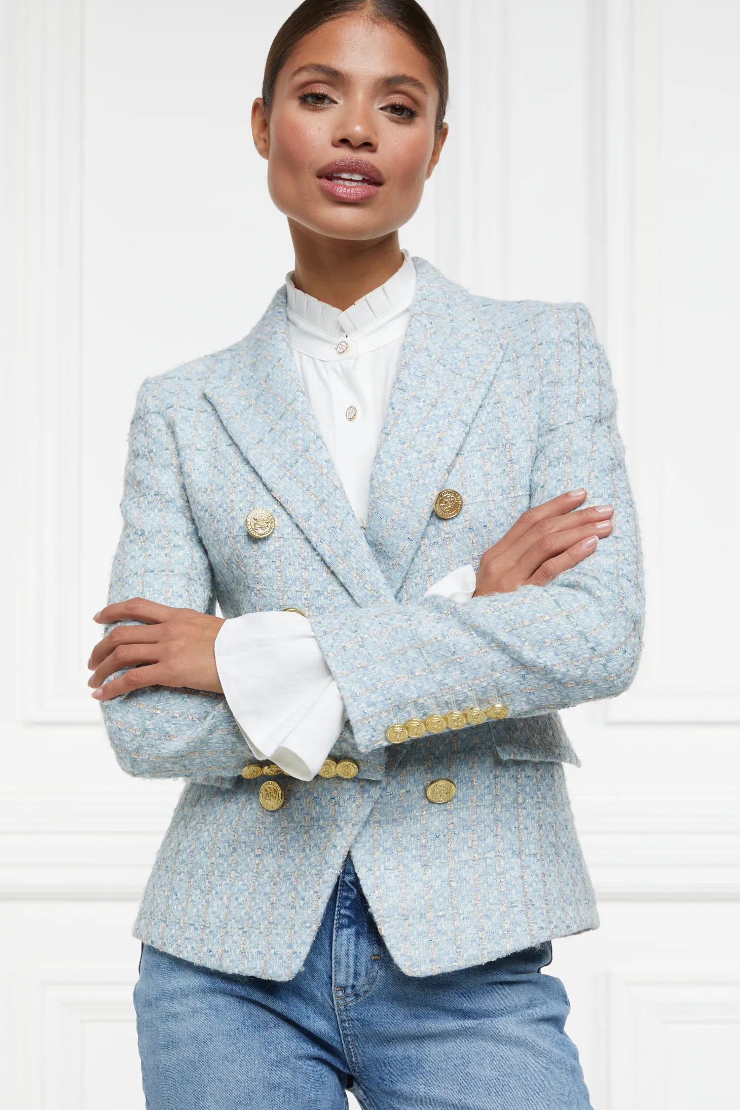 Knightsbridge Blazer (Sky Blue Boucle)