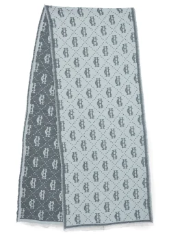 Lightweight Monogram Scarf (Grey Marl Cream)