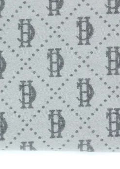 Lightweight Monogram Scarf (Grey Marl Cream)