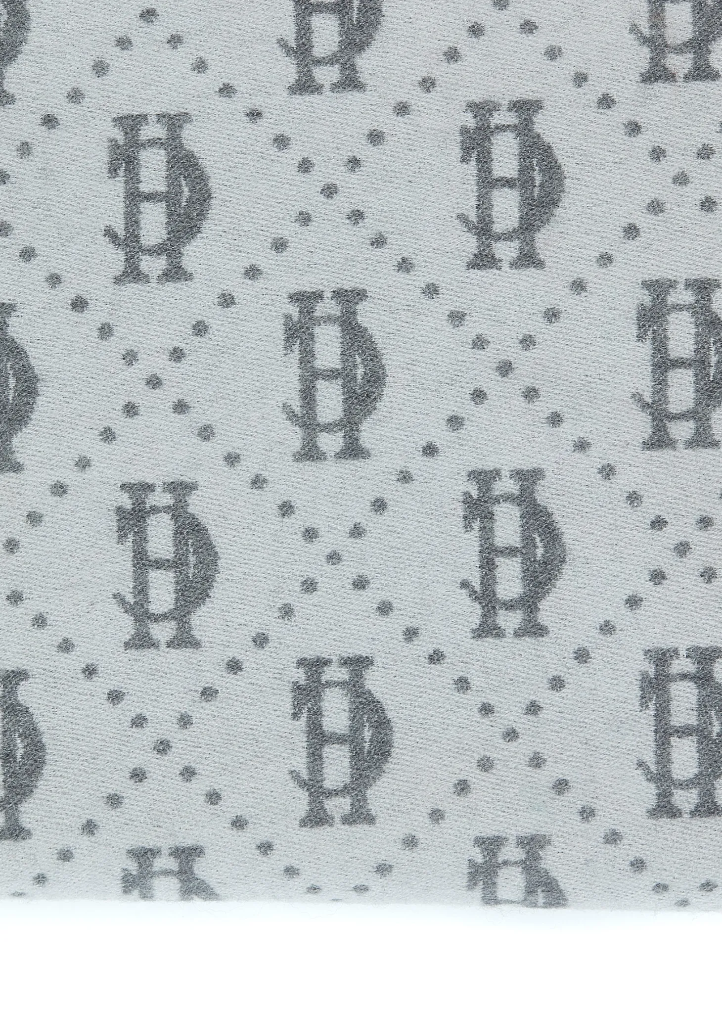 Lightweight Monogram Scarf (Grey Marl Cream)