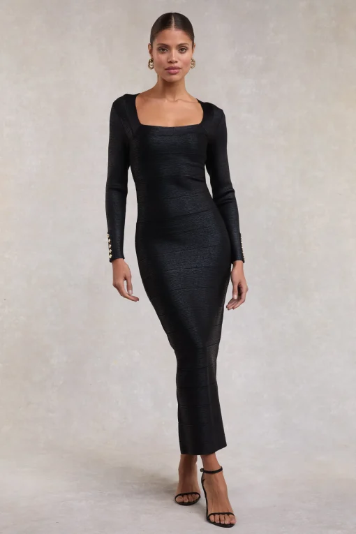 Lottie Bandage Dress (Black Foil)