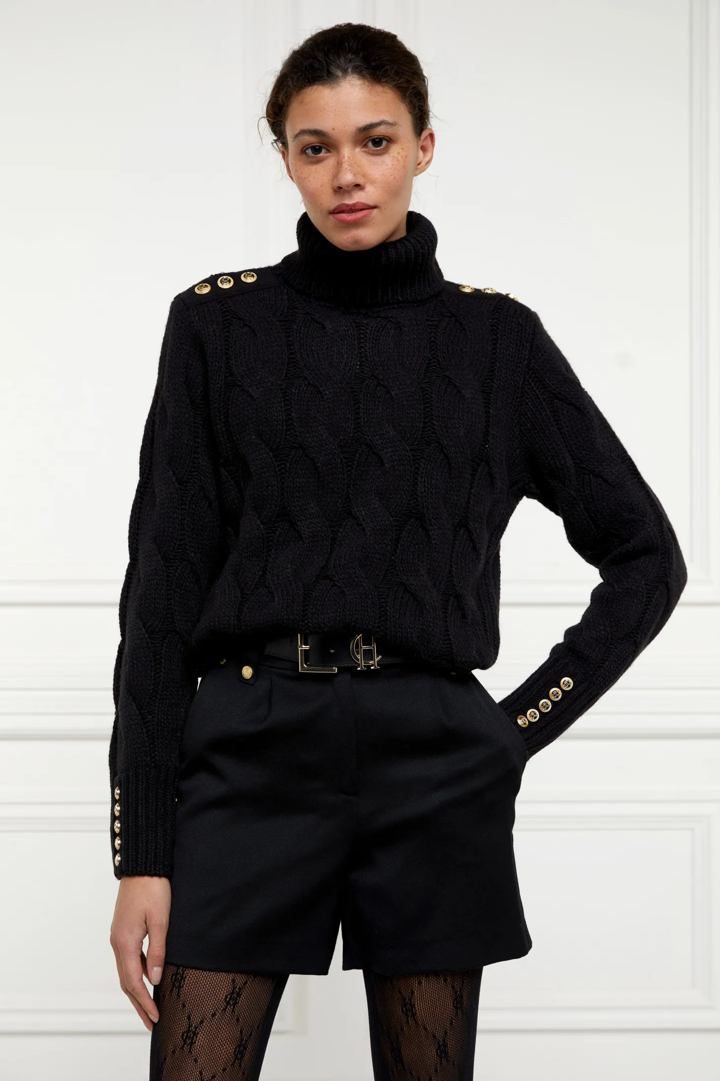 Lucia Roll Neck Knit (Black)
