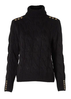 Lucia Roll Neck Knit (Black)