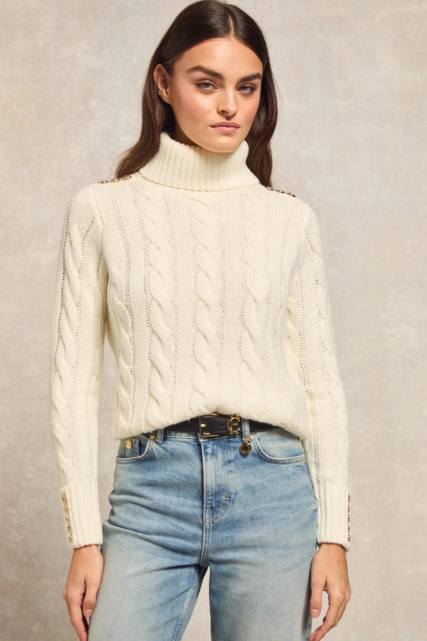 Lucia Roll Neck Knit (Natural)
