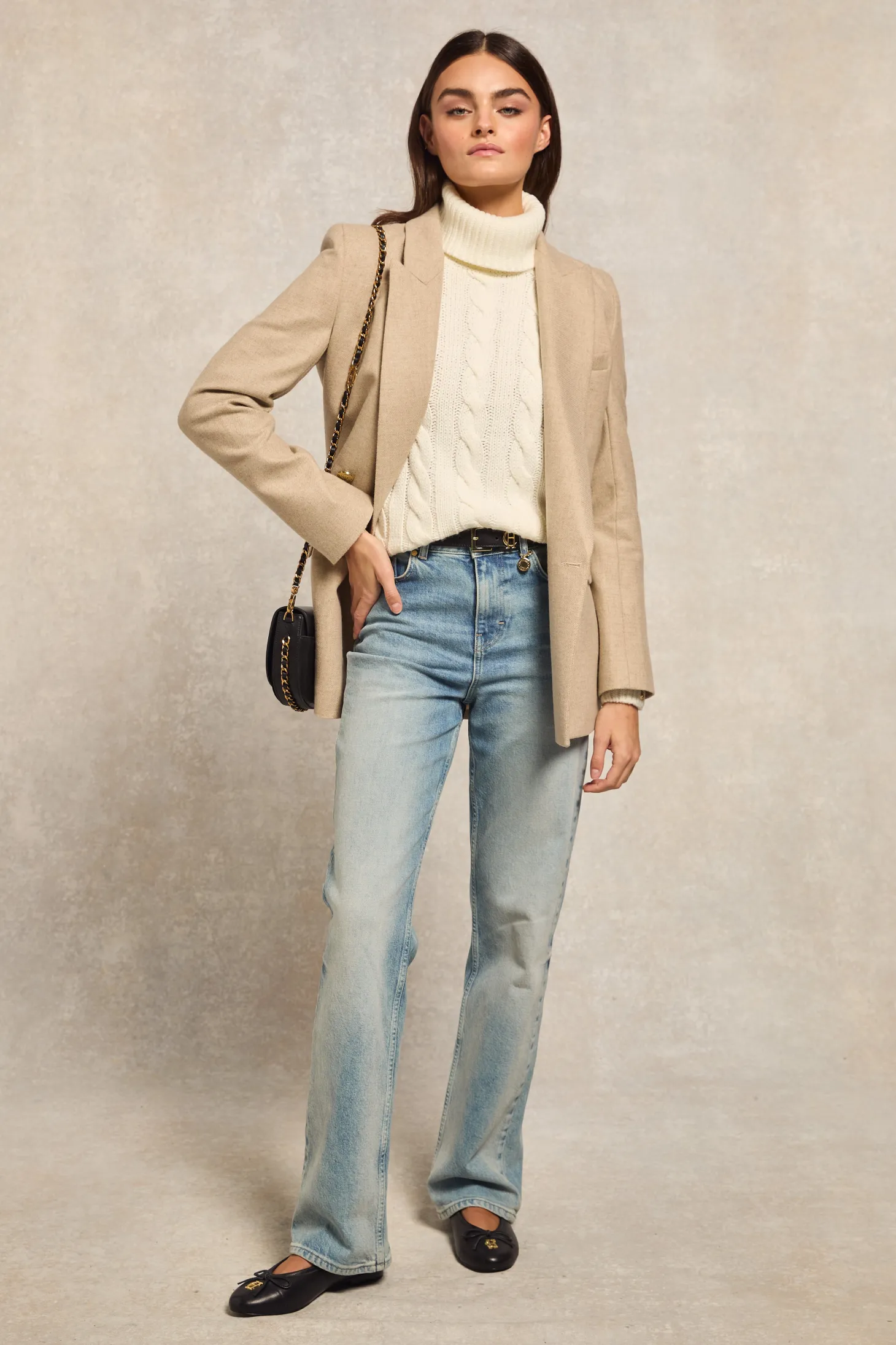 Lucia Roll Neck Knit (Natural)