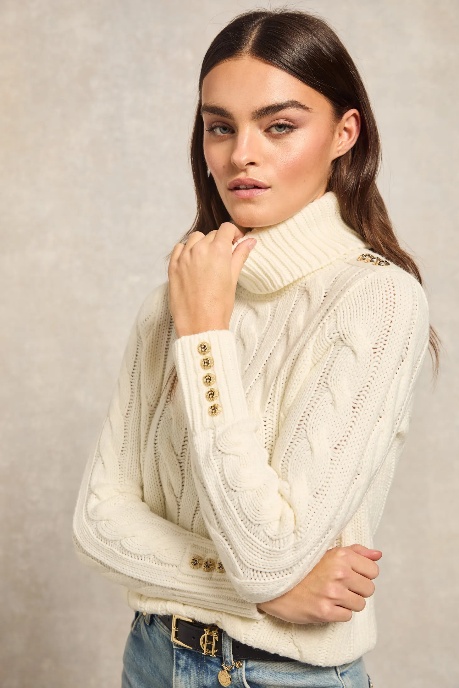 Lucia Roll Neck Knit (Natural)