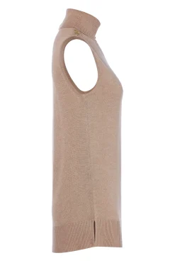 Luxury Sleeveless Roll Neck (Camel)