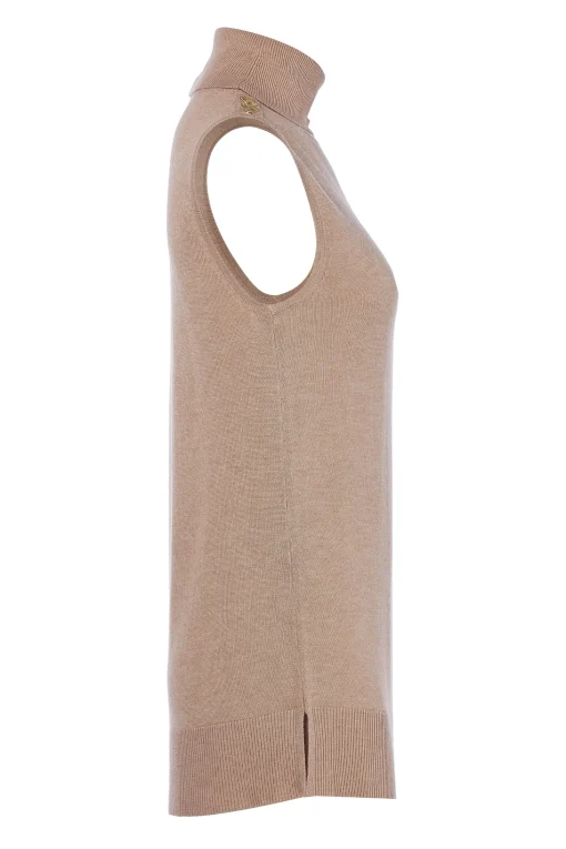 Luxury Sleeveless Roll Neck (Camel)