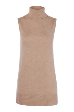 Luxury Sleeveless Roll Neck (Camel)