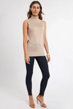 Luxury Sleeveless Roll Neck (Camel)