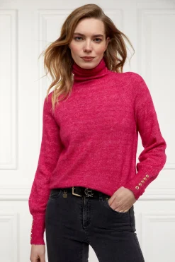 Maisie Roll Neck Knit (Fuchsia)