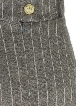 Mayfair Pencil Skirt (Soft Grey Pinstripe)