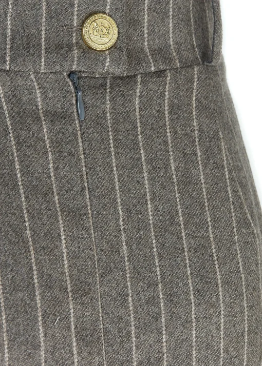 Mayfair Pencil Skirt (Soft Grey Pinstripe)