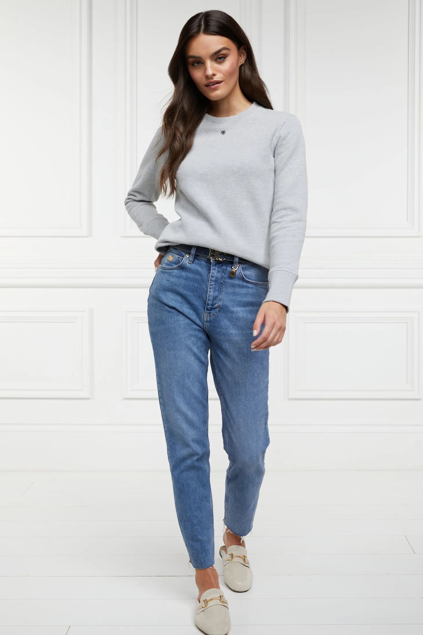 Monogram Crew Neck Sweat (Grit Marl)