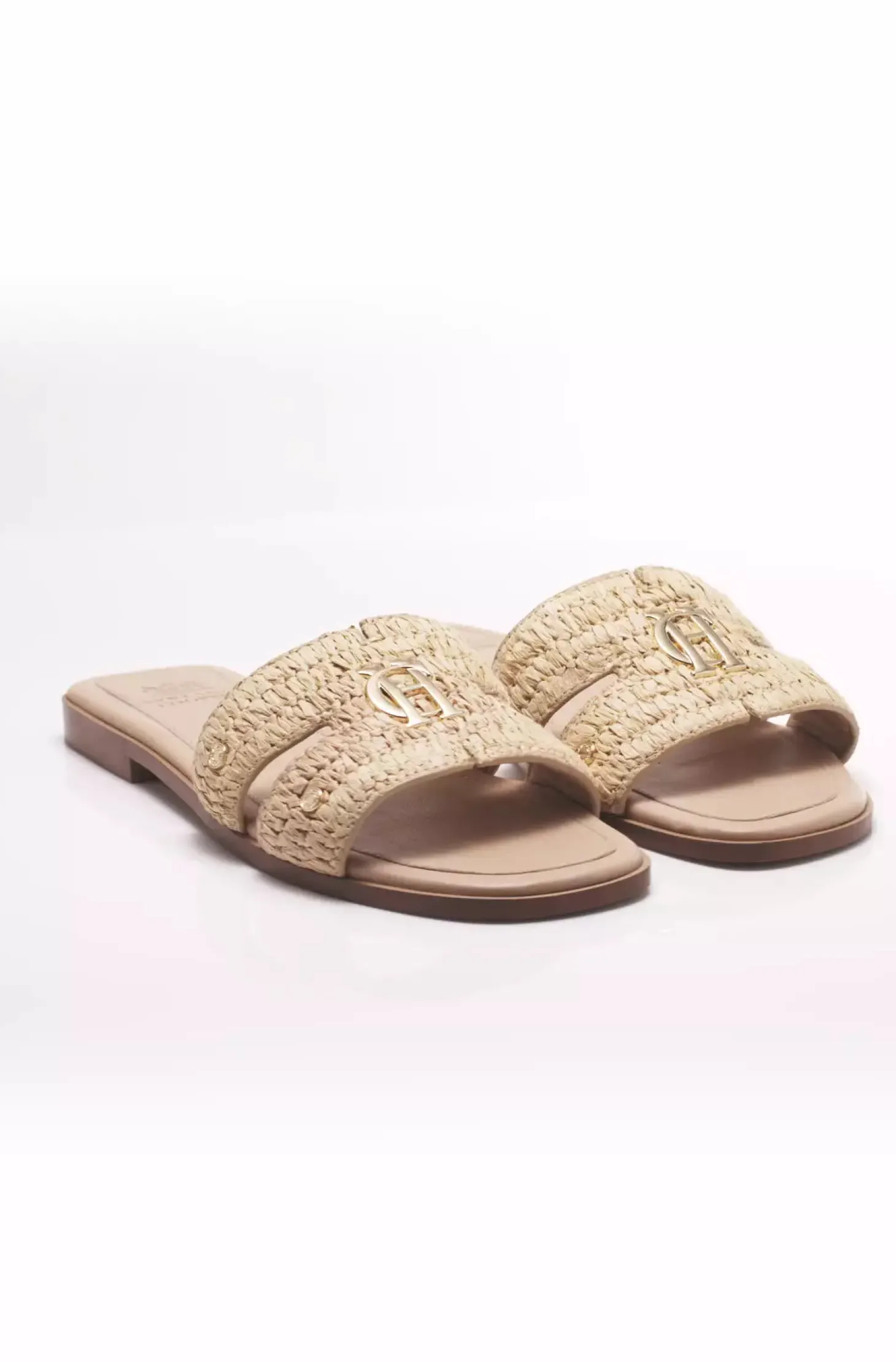 Monogram Slides (Natural Straw)
