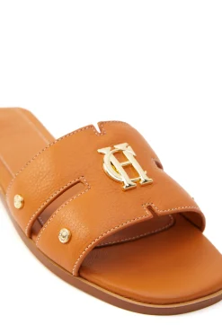 Monogram Slides (Tan Leather)