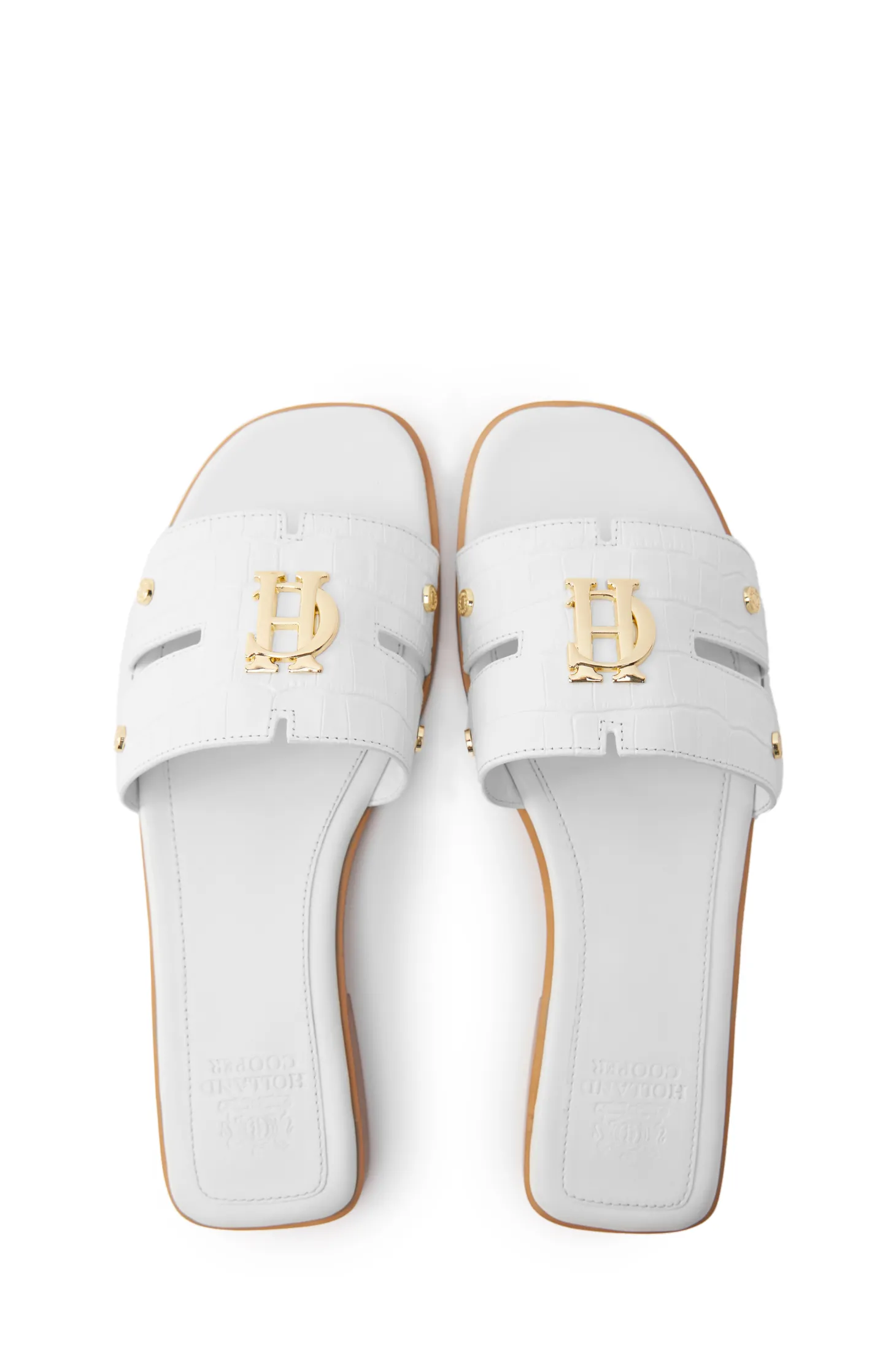 Monogram Slides (White Croc)