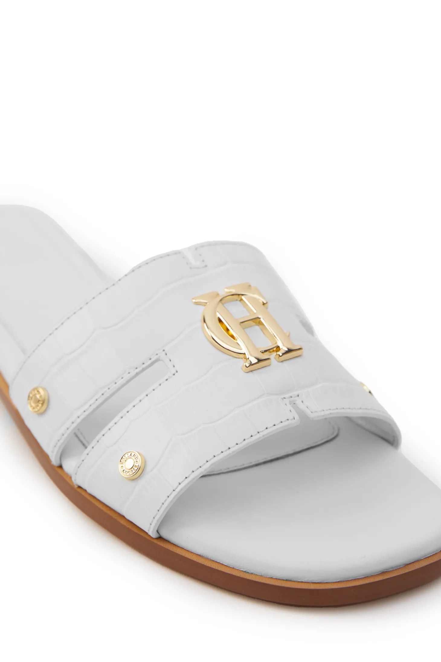 Monogram Slides (White Croc)