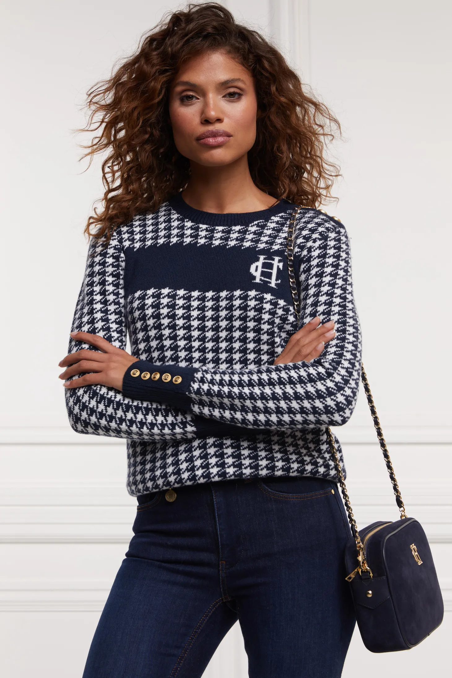 Panel Crew Neck Knit (Ink Navy)