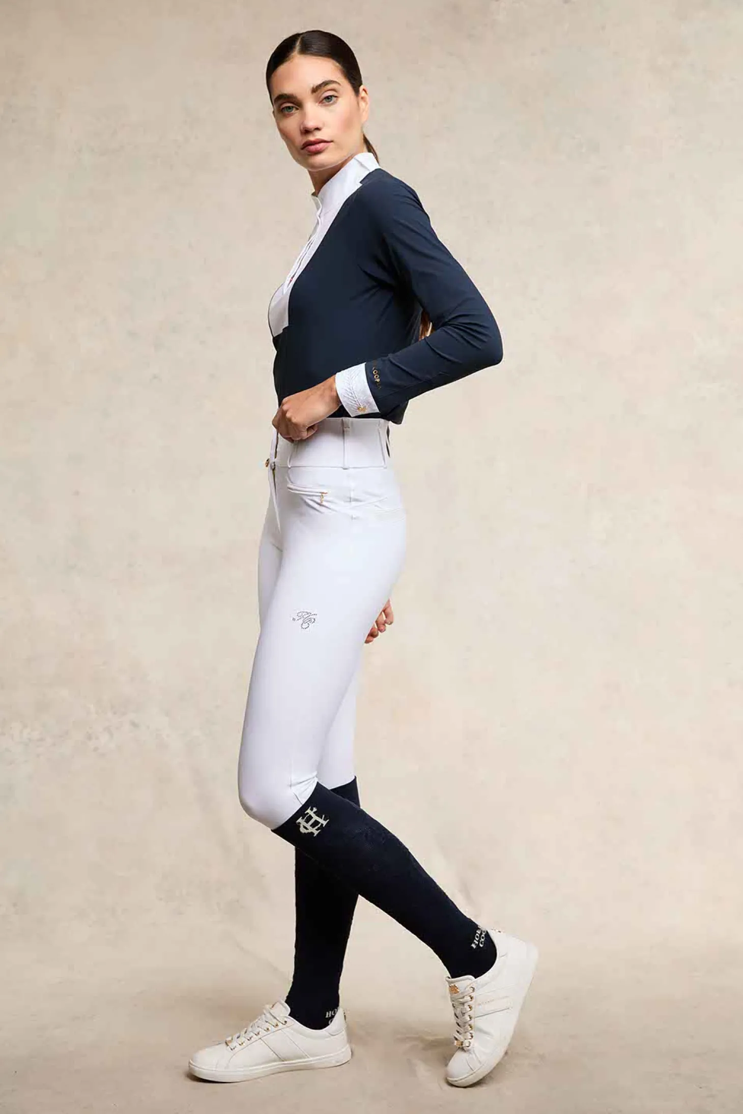 Premium Competition High Rise Breeches (White)