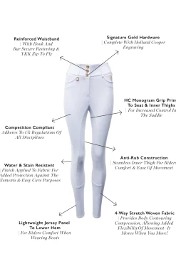 Premium Competition High Rise Breeches (White)