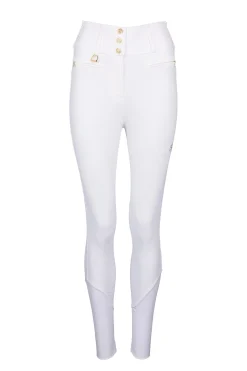 Premium Competition High Rise Breeches (White)