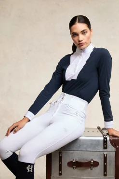 Premium Competition High Rise Breeches (White)