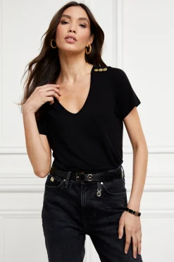 Relax Fit V-Neck Tee (Black)