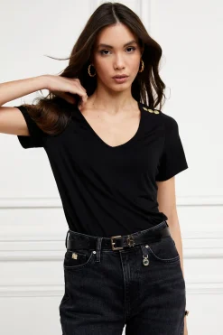 Relax Fit V-Neck Tee (Black)