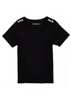 Relax Fit V-Neck Tee (Black)