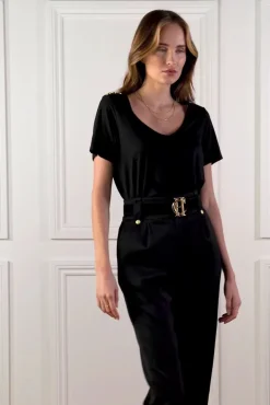 Relax Fit V-Neck Tee (Black)