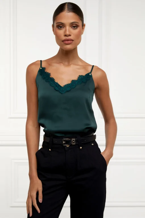 Satin Lace Cami (Emerald)