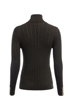 Seattle Roll Neck Cable Knit (Fern Green)