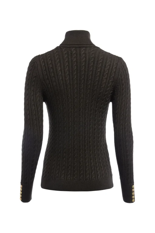 Seattle Roll Neck Cable Knit (Fern Green)