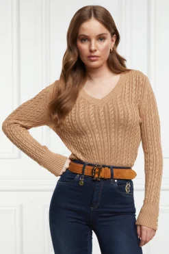 Seattle V-Neck Knit (Dark Camel)